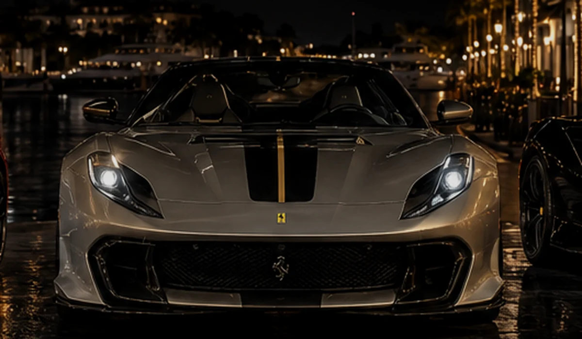 Ferrari 812 Competizione Aperta at night