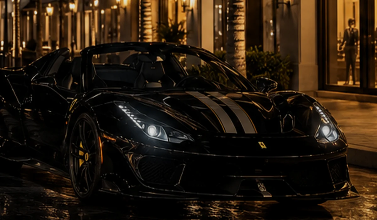 Ferrari 488 Pista at night